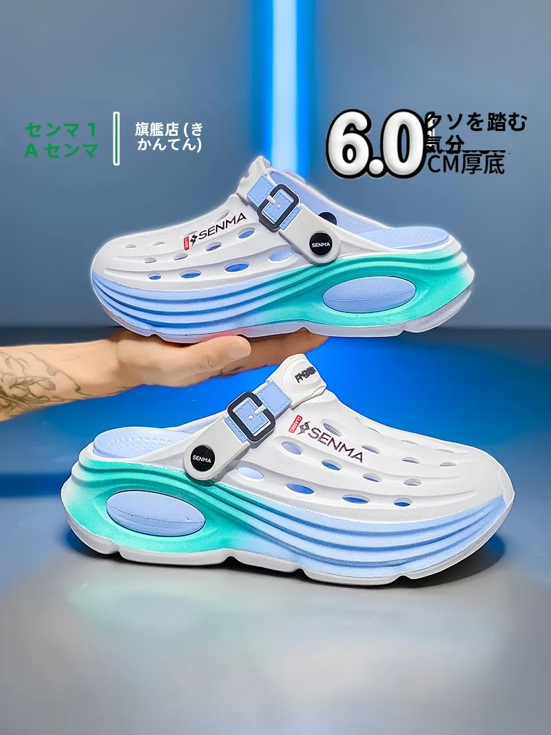 Sandalias Senma para Hombre, Verano 2026, Casuales, para Pesca, con Suela Gruesa, para Exteriores, Resistentes al Agua, Transpirables, con Diseño de Orificios
