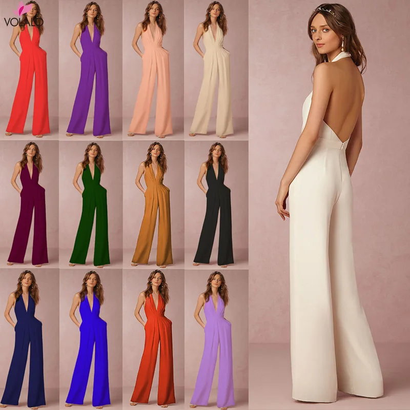 Spring Autumn Sexy Women Strap Loose Jumpsuit Summer Wide Leg Pants Solid Dungaree Bib Overalls Sleeveless Oversized Jumpsuits