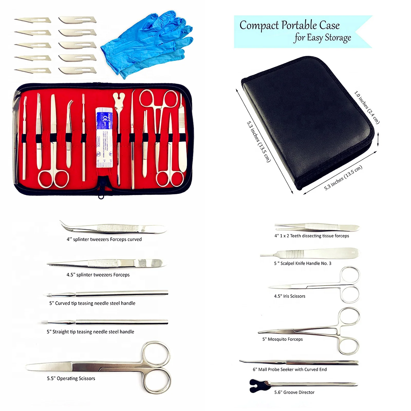 Stainless Steel Anatomy Scissors Suture Practice Kit Dental Surgical Instruments