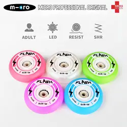 Micro 4PCS 76/80MM  85A LED FLASH WHEELS/ Football Version High Elastic PU Resistant Luminous,EU/NA VAT Free Shipping