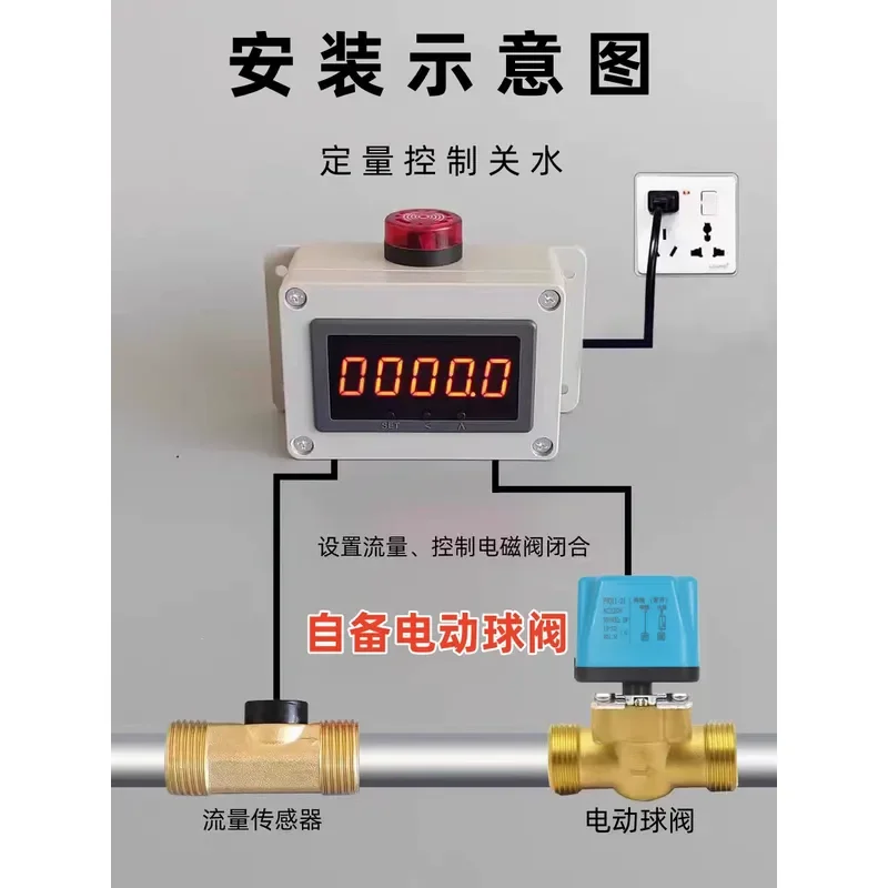 For Automatic Control Flowmeter Water Pipe Flow Rate Measurement Electronic Digital Liquid Meter Pipeline Water Flow Meter