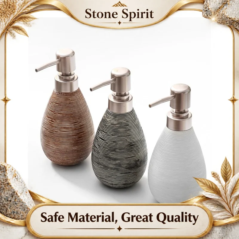 Vintage Style Ceramic Soap Dispenser, Japanese Style Refillable Liquid Bottle for Bathroom Shampoo Lotion, Retro Pump Bottle