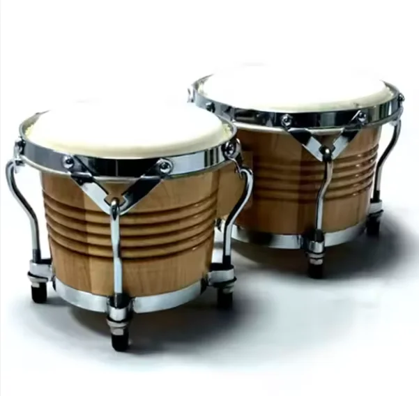 Wholesale National Style African Bongo Drum with Stainless Steel Percussion Maple Material and Drum Accessories