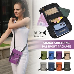 RFID-Blocking Travel Pouch Neck Wallet Family Passport Holder Organizer Case con Multi-tasche custodia per documenti passaporto