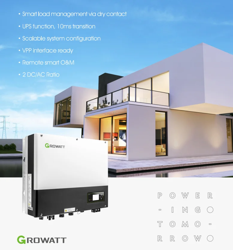 ‘Growatt Economical Design 3kw 5kw 6kw Wide PV Input Hybrid Solar Inverter on Grid off Grid 3000w 5000w 6000w Support WIFI