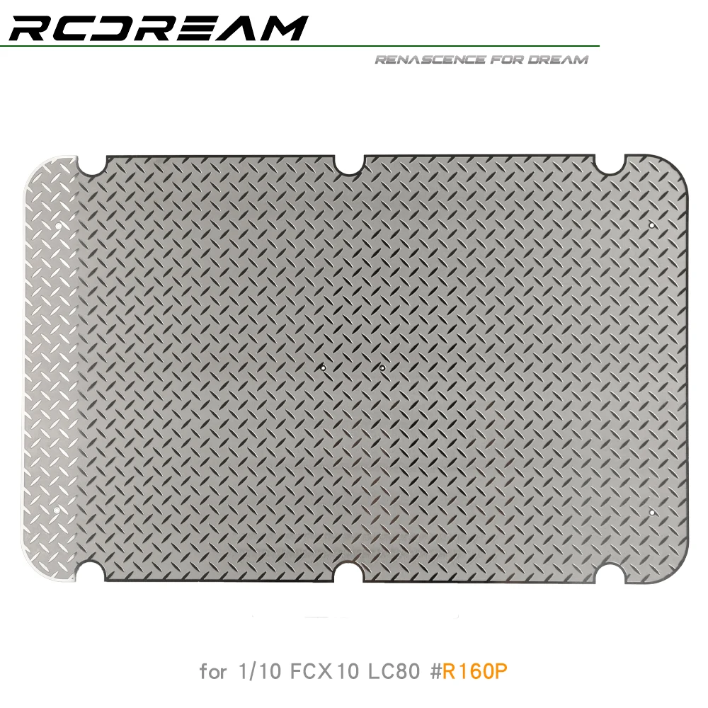 RCDream 1/10 Base Mount Sheet Metal Non-slip Chequered Plate Luggage Tray for FMS FCX10 LC80 Roof Rack #R160P