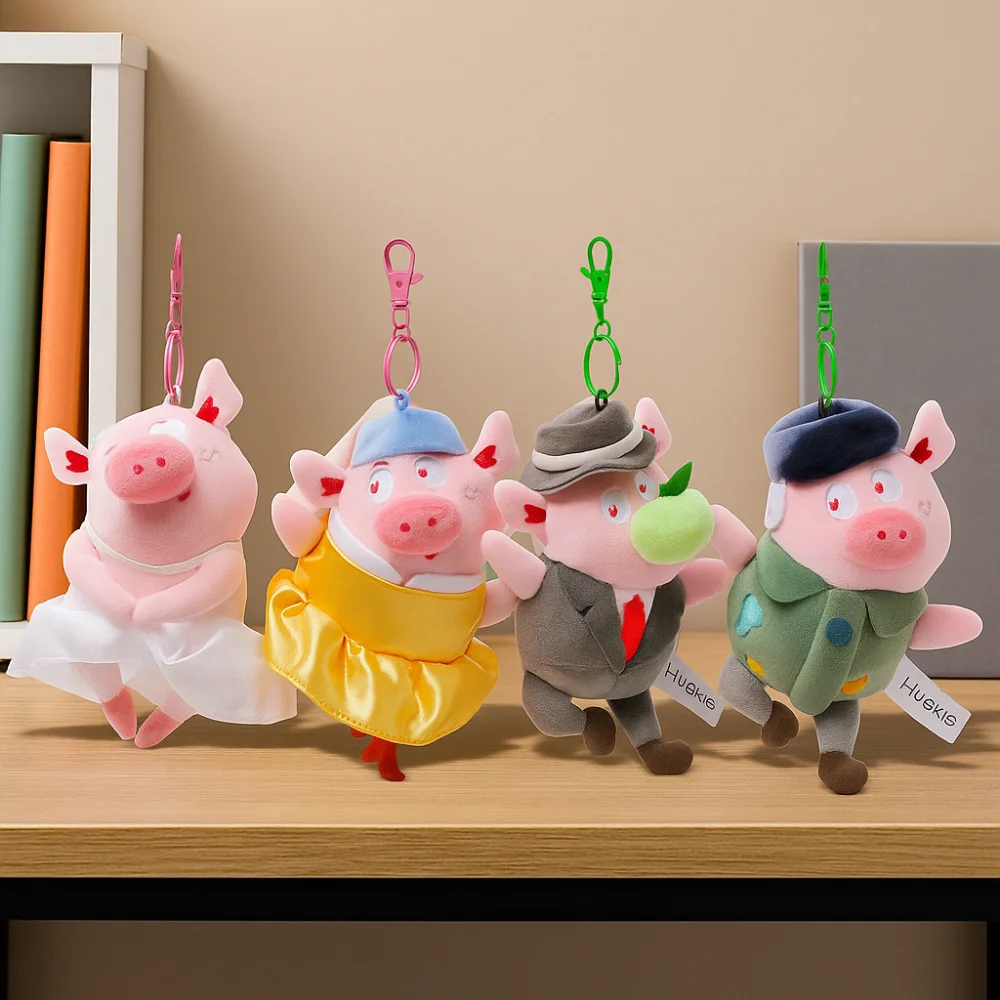 

10CM Size Pig Keyring High Quality Soft Pig Stuffed Keyring Stuffed Ballet Cartoon Pig Doll Pendant Birthday Party