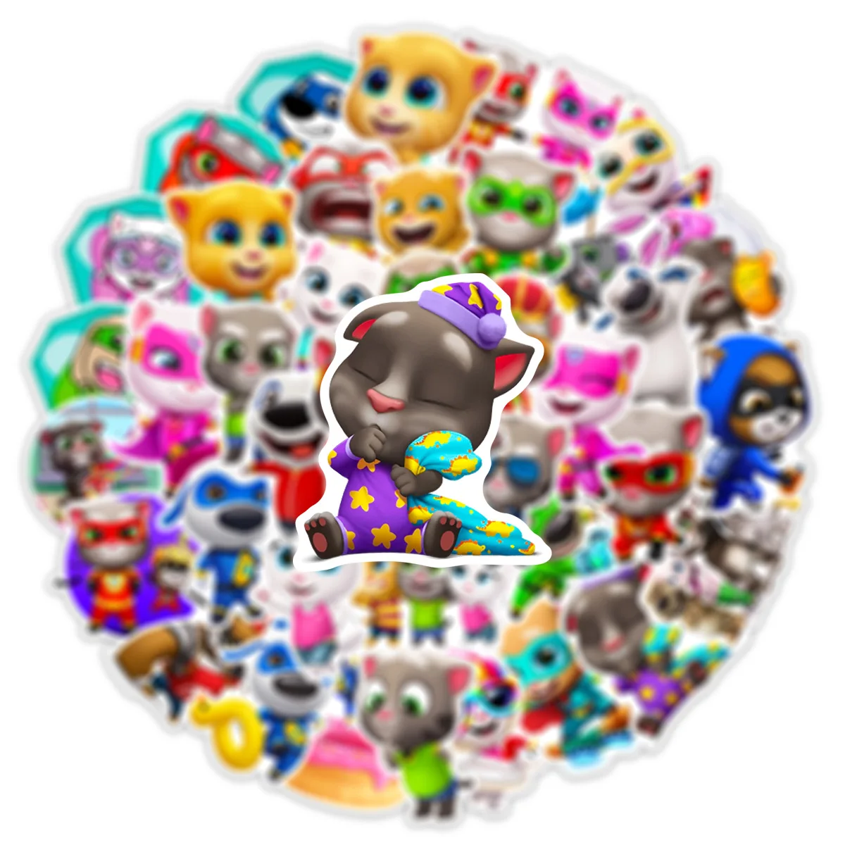 10/30/50pcs Cartoon Talking Cat Graffiti Stickers Anime Water Cup Trolley Case Helmet Stationery Waterproof Phone Decal Stickers