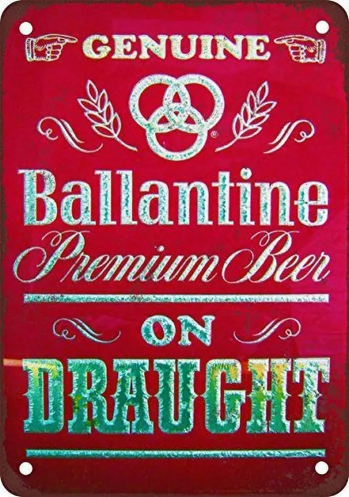 Letrero Metálico de Pared con Diseño de Cerveza Ballantine, Placa de Metal Retro, Letrero de Hierro Pintado, 8x12 pulgadas, TinSignEUa24685