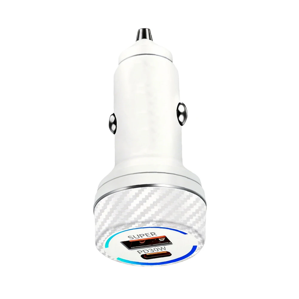 Dual Port Car Charger 60W Car Charger PD30W USB-A Dual Ports PD30W Fast Charging Dual Port Simultaneous Charge