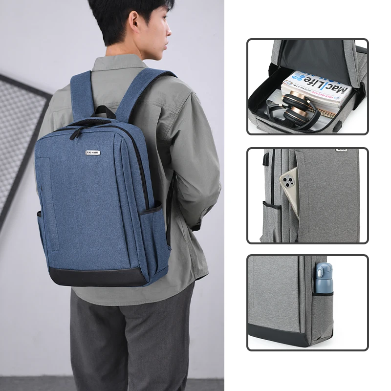 남성용 방수 비즈니스 배낭, USB 학교 15.6 인치 노트북 배낭, 대용량 백팩, Mochilas