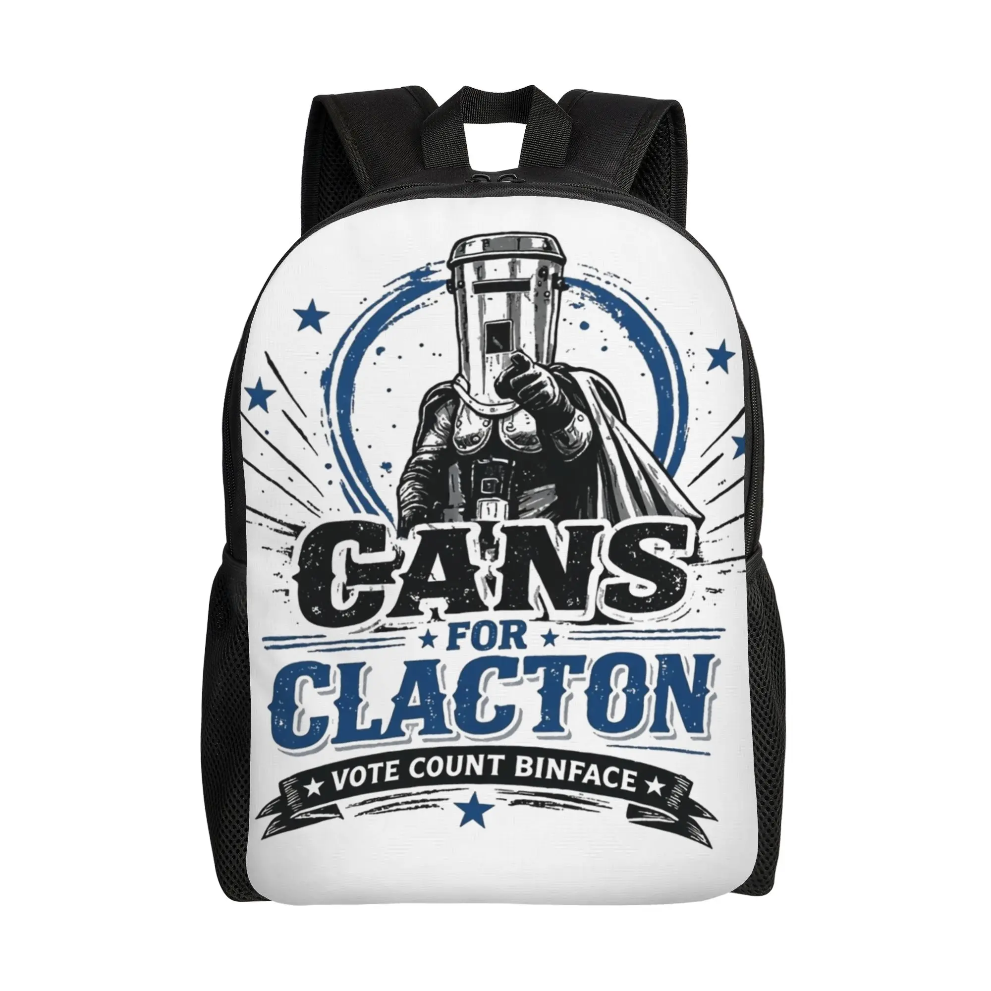 Cans For Clacton , Count Binface Election Parody Backpack Sports Student  Daypack for Men Women Laptop Computer Canvas Bags