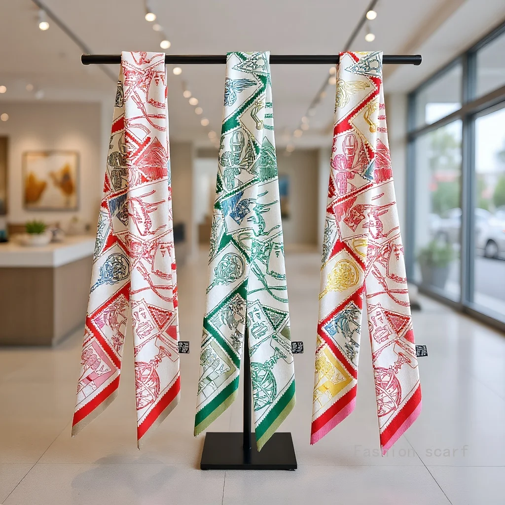 Koreanischer Stil Twill Seidenschal Damenmode Dekoratives Band für Taschen Krawatte Geschenk Großhandel Mehrzweck-Accessoire Bandana