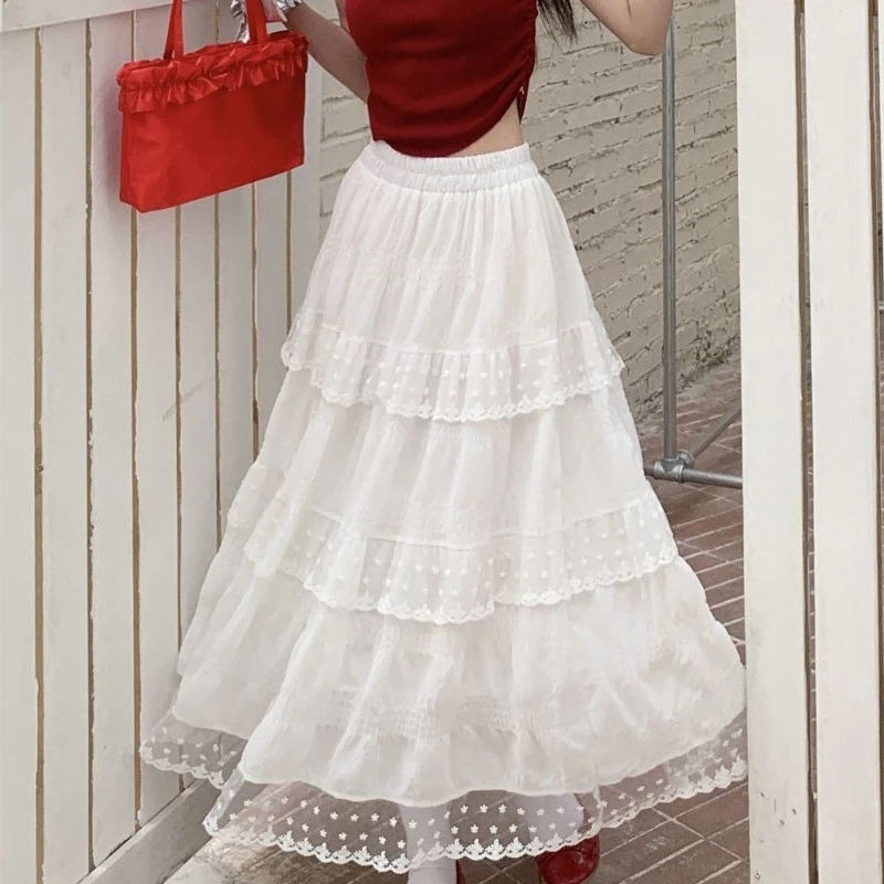 

Elegant Skirts For Women Casual Low Waisted Patchwork Skirts Streetwear Fashion New Straight Ankle-Length Skirt