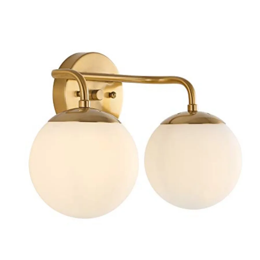 

Modern Globe Wall Sconce Vanity for Bathroom, Frosted Glass Shade, Midcentury Parisian Bistro Wall Lamp, LED Bulb Included JYL3