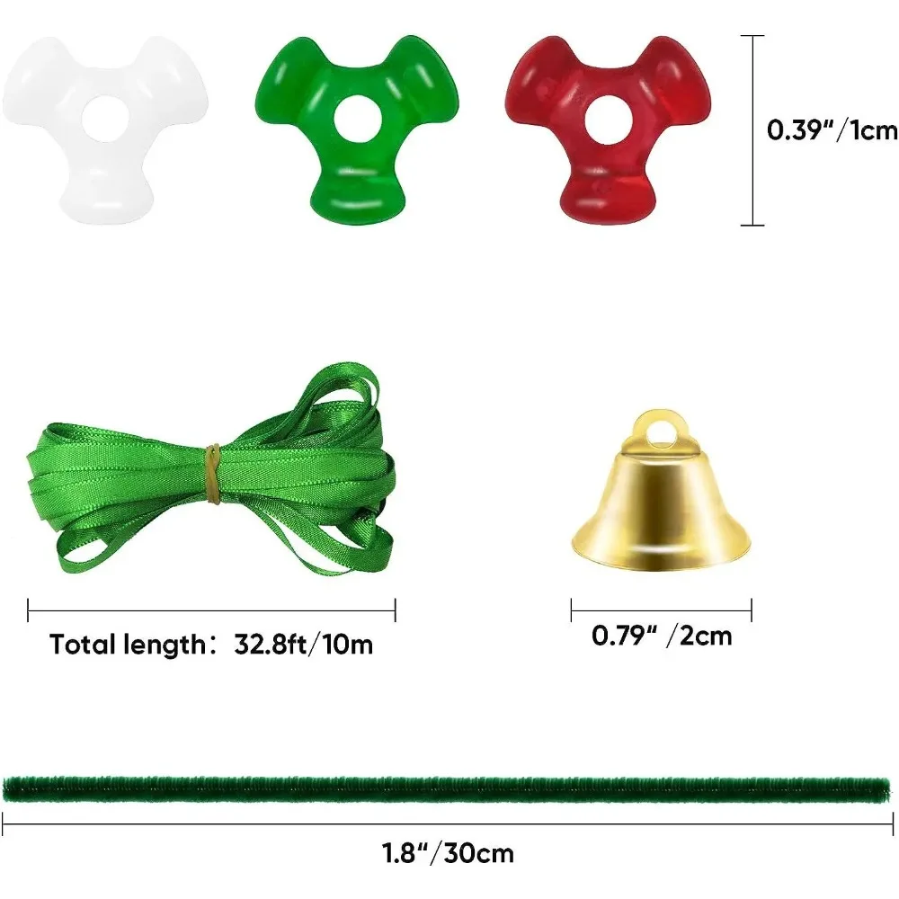 2025 حار بيع عيد الميلاد مطرز الديكور مجموعة عيد الميلاد DIY جارلاند جرس شجرة عيد الميلاد DIY تزيين مُثبت