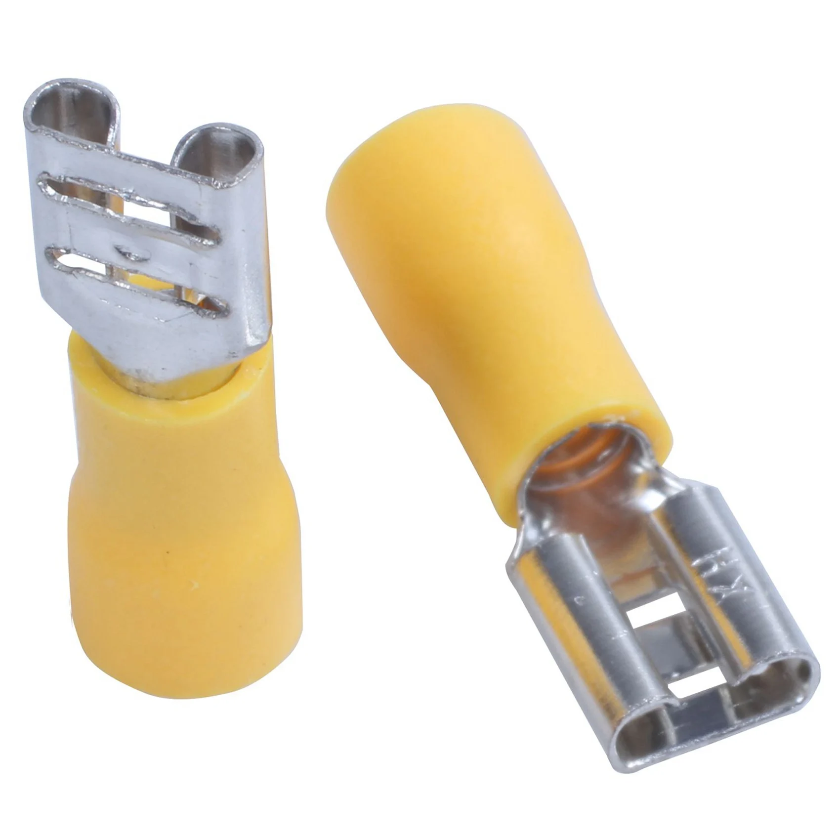 

AS94-200Pcs 24A Изолированные 12-10AWG Женские лопаточные клеммы Обжимные соединители проводов Желтый