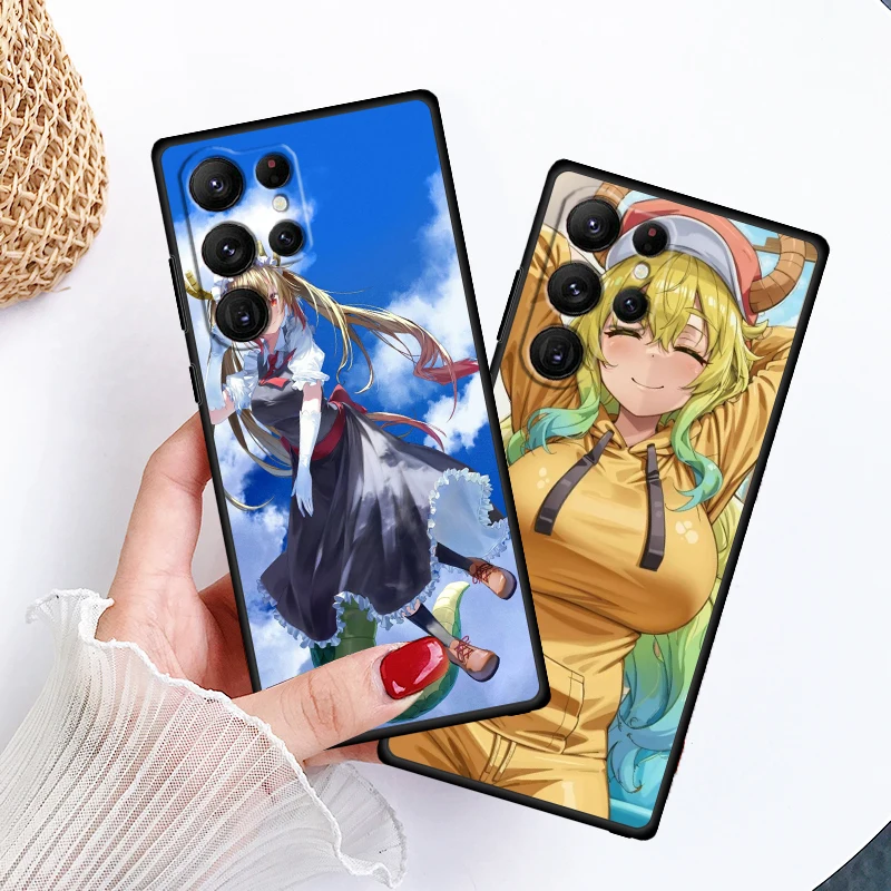 Cool Art Miss Kobayashis Dragon Maid For Samsung Galaxy S24 S23 S22 S21 S20 FE S10 S10E Plus Ultra Pro Lite 5G Black Soft