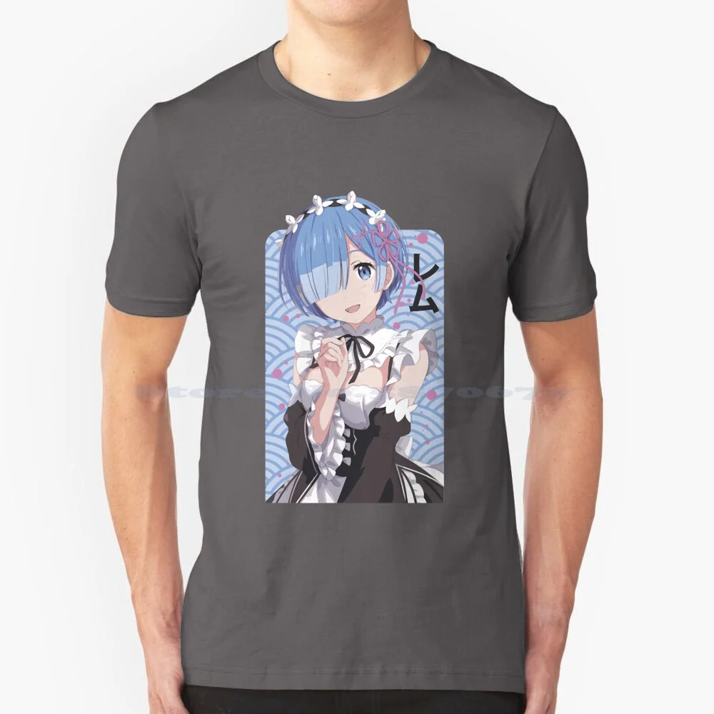 Rem T Shirt 100% Cotton Tee Koburastyle Anime Girls Anime Style Christmas Ideas Re Zero Rem Re Zero From Different World Anime