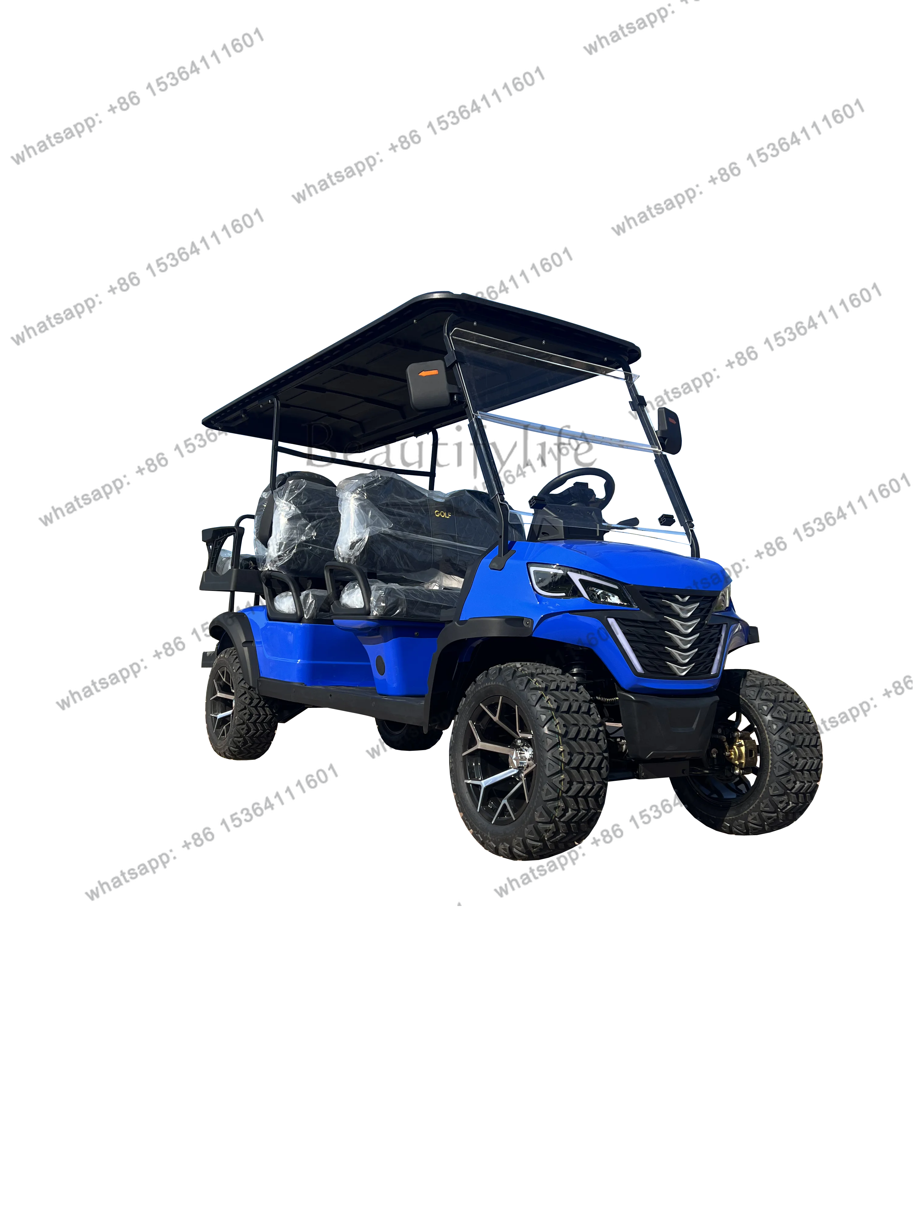 82025 New Lead-acid Battery Electric Golf Cart 2 Seats 60V 45km/h Off-road Tire Cargo Box Electric Golf Cart