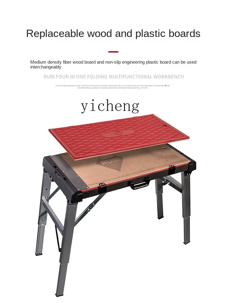 r5.13  Multifunctional Aluminium Alloy Workbench Table Mobile Portable Folding Woodworking Tool Table