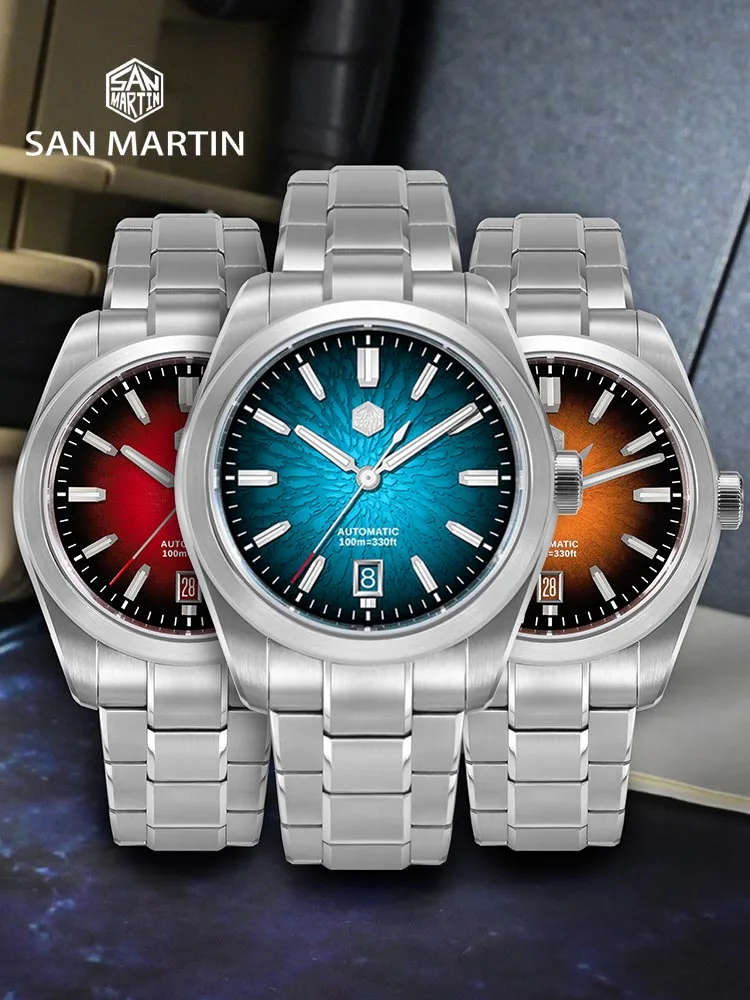 San martin 39mm sn0144 "janzhan" gaada relógio miyota 9015 design original estilo chinês vestido masculino relógios mecânicos automáticos