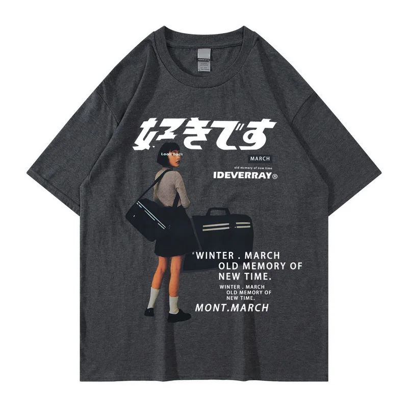 Hip Hop Streetwear Harajuku T Shirt Girl Japanese Kanji Print Tshirt 2022 Men Summer Short Sleeve T-Shirt Cotton Loose Tops Tees