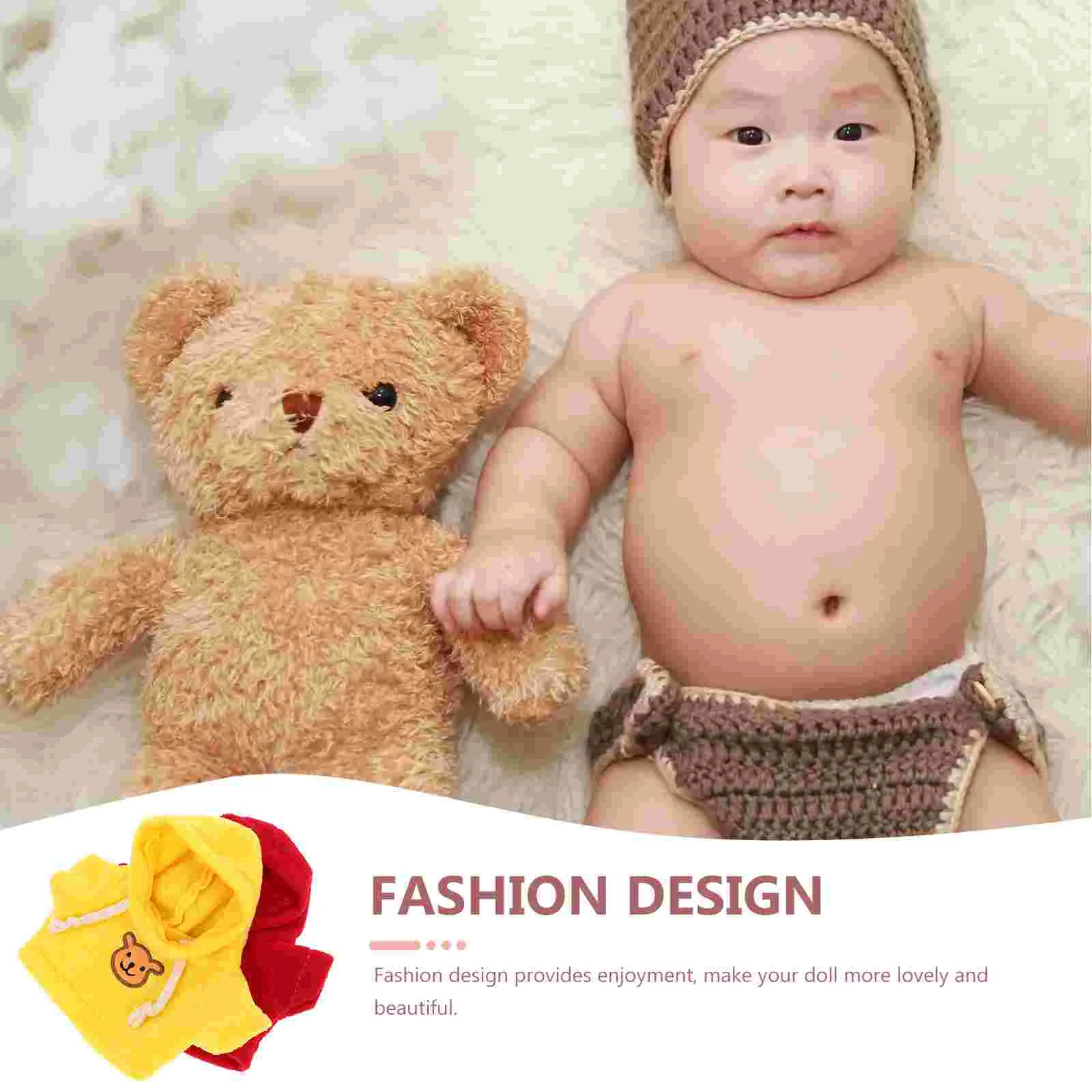 2 Pcs Baby Clothes Bear Replaceable Stuffed Animal Costume for Decoration Delicate Wear-resistant Supply Garment