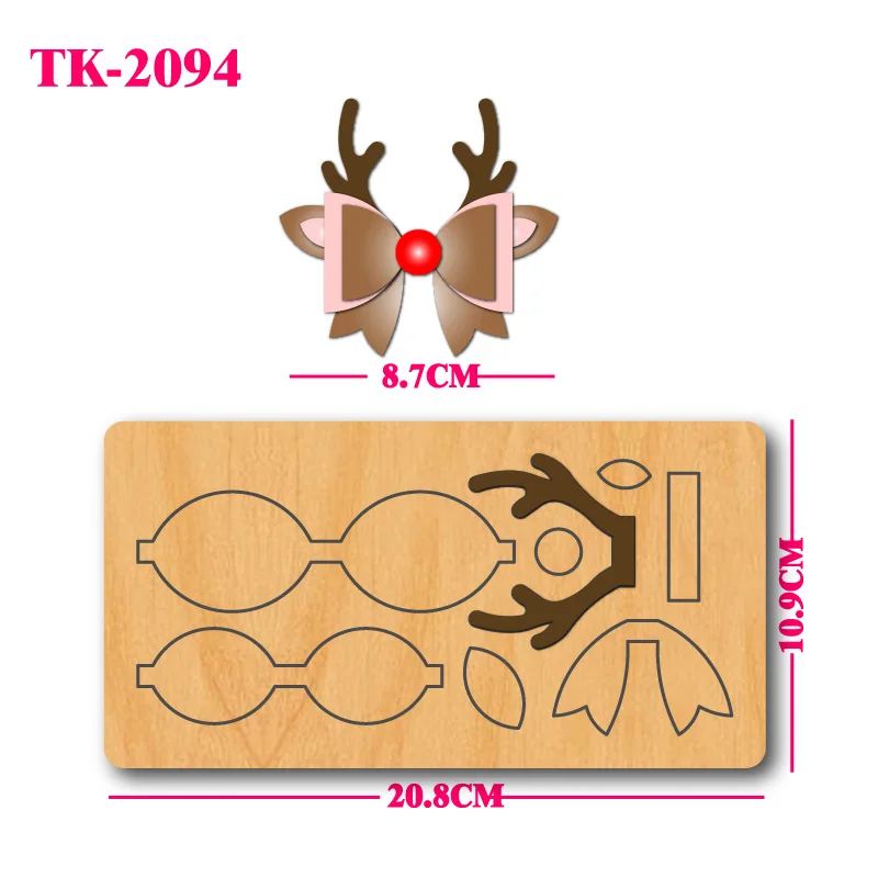 

Deer antler bow wooden cutting mold, DIY handmade headpiece/pendant/decorative embossing cutting template craft tool