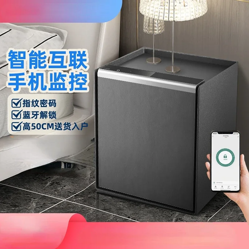 Bedside Table Safe Graffiti Smart Fingerprint Multifunctional Cabinet All-Steel Small Wall Wardrobe Invisible Office Safe 50cm