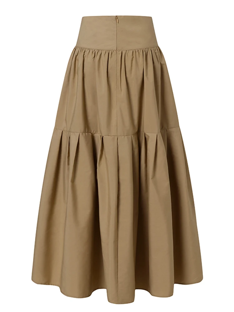 Celmia High Waist Swing Long Skirt Women Fashion Pleated Zipper Party Jupe Casual Loose A-line Skirt 2024 Vintage Beach Skirt