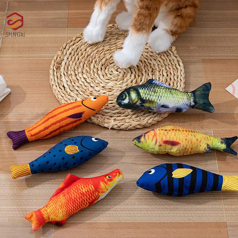 

1PC Simulation Fish Cat Toys Catnip Fish Relieve Boredom Bite Resistant Funny Cat Artifact Simulation Sound Fish Toys