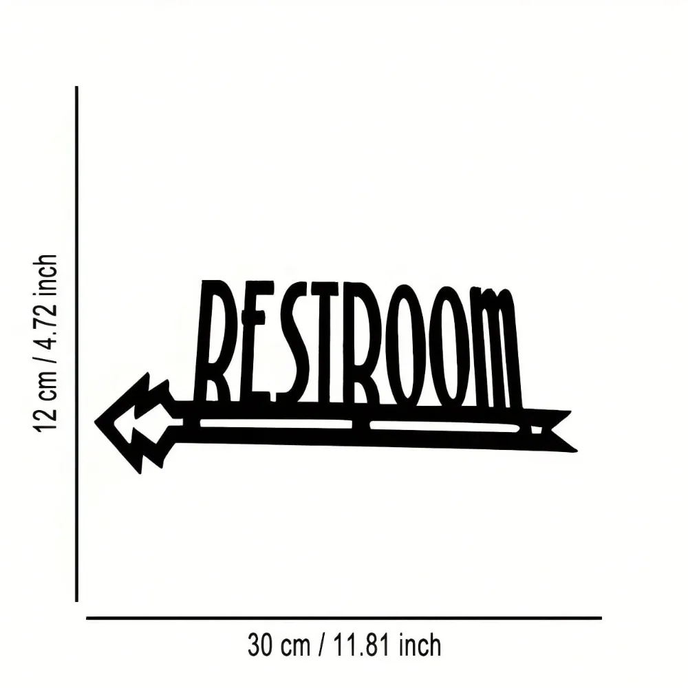 CIFBUY 2D Iron Wall Art Heavy Duty Directional Sign For Home Office Easy Install Restroom Arrow Housewarming Gift