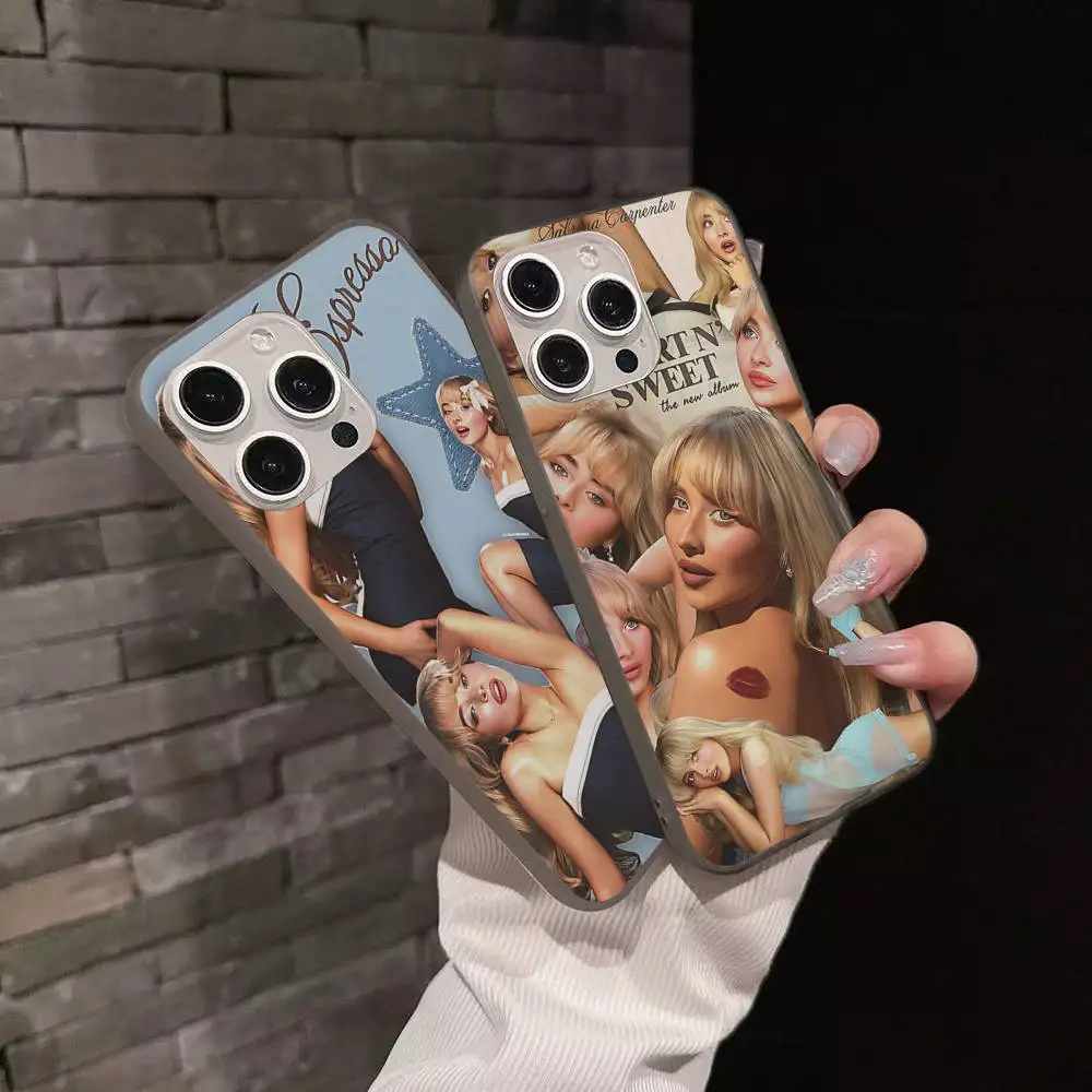 

Singer S-Sabrina Carpenter Corrugated Pattern For IPhone 17 16 15 14 13 12 11 16 Pro Max Plus Pro Non-slip Phone Cover