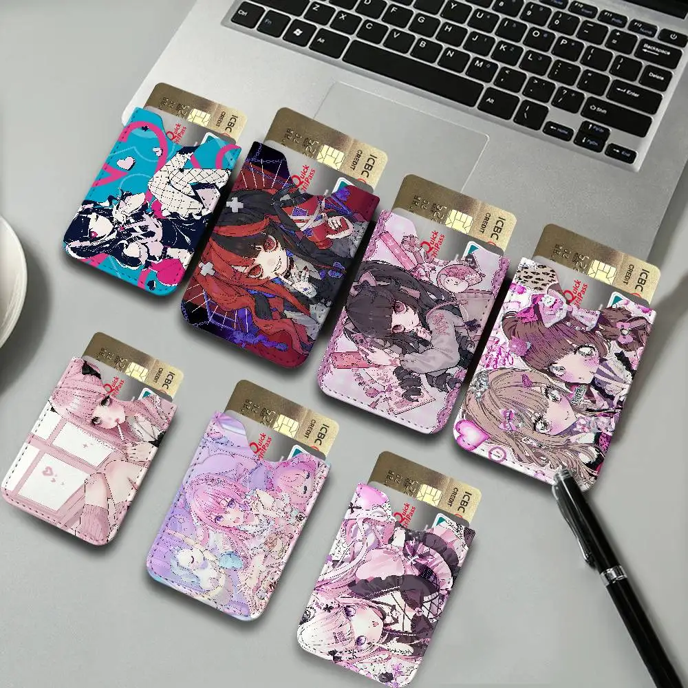 Jirai Kei Fashion Beautiful Girl PU Leather Cardholder Ultra Slim Credit ID Card Organizer Lightweight Business Card Holder