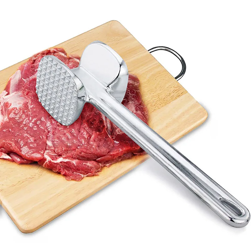 Martillo ablandador de carne, aguja de acero inoxidable, 48 cuchillas, mazo de Metal, herramienta de cocina, duradero, doble cara