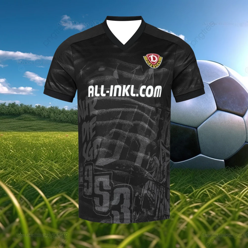 2025, Herren-Dynamo-Fußballtrikot, drittes Sommer-Sportbekleidung, übergroße Dresden-Trainings-Fußballuniform, cooles, atmungsaktives Unisex-Trikot