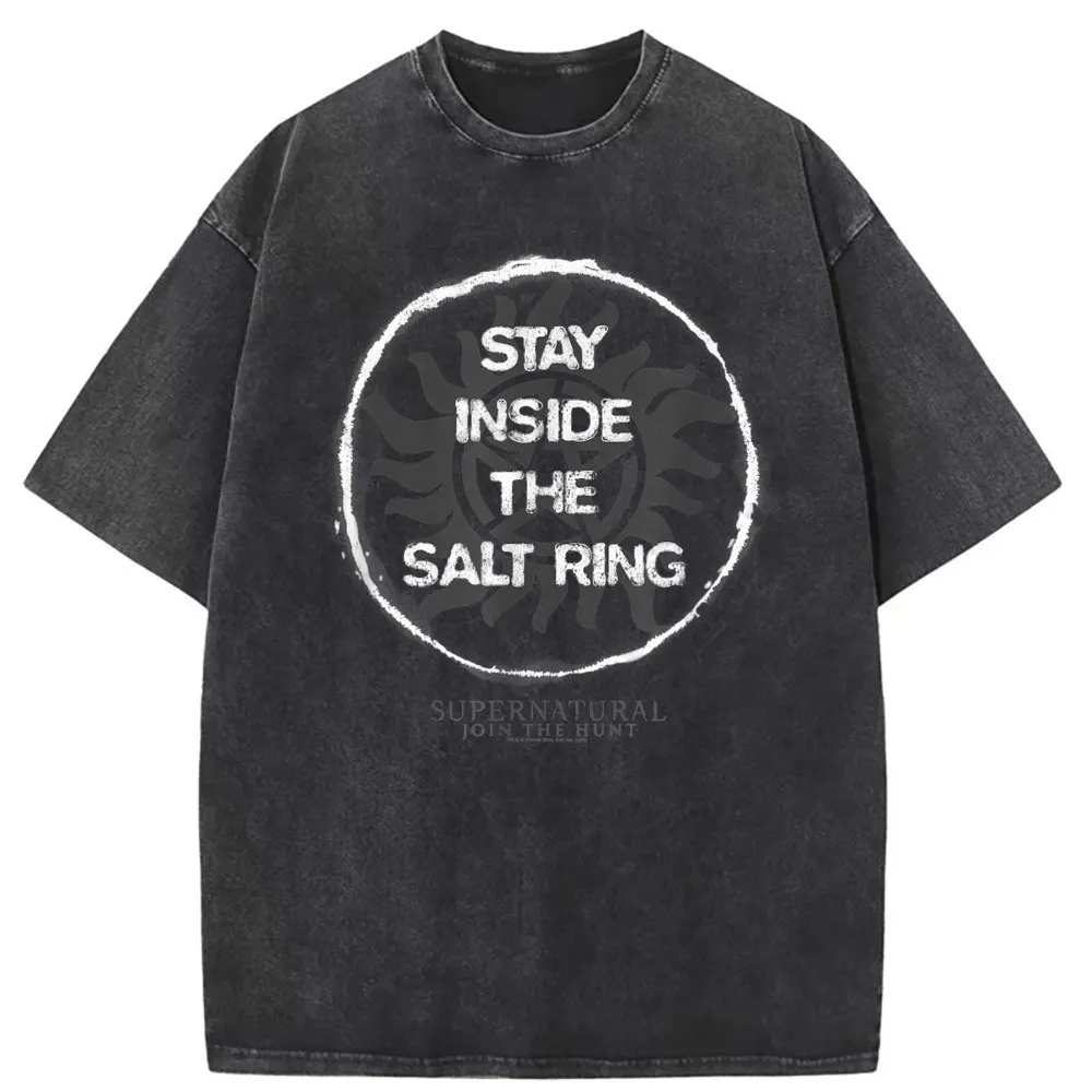 Supernatura Stay Inside The Salt Ring T Shirt Sweatshirts Christmas Day Long Sleeve Special Chinese Style Preppy Style Men