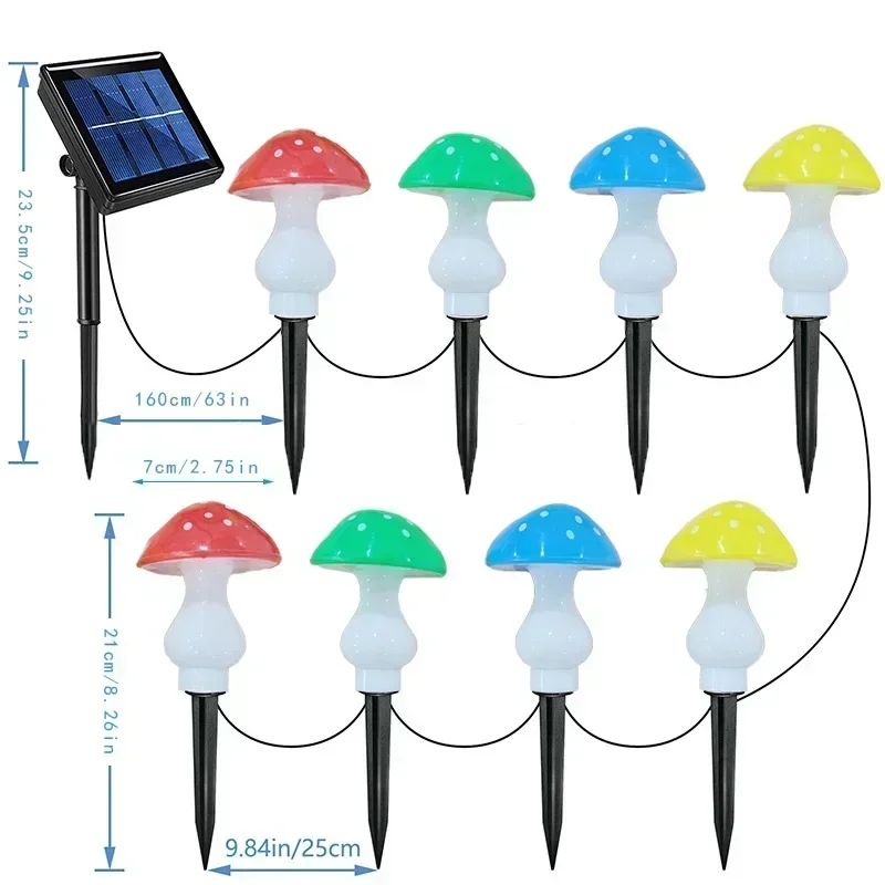 

‌Solar Mushroom Lights｜8 Modes Waterproof｜Halloween/Xmas/Easter Yard & Pathway Decor‌