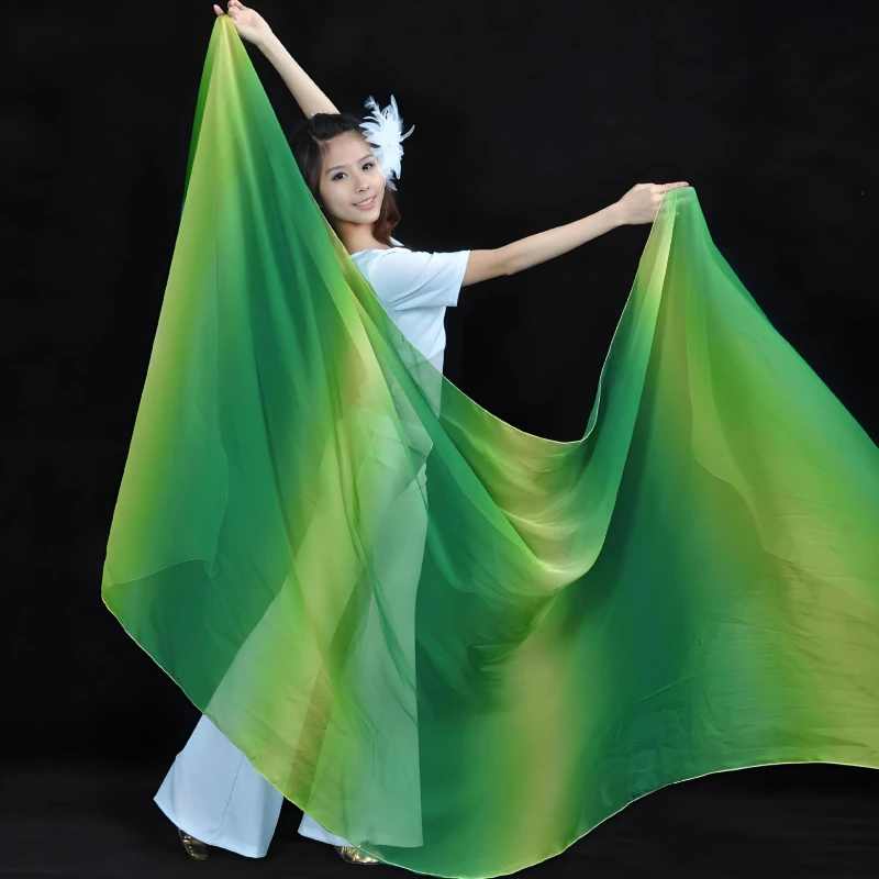 

Dance Solid Color Light Texture Veil Shawls Women Scarf Costumes Accessories Gradient Vivid Color Belly Dance Veils 250cmx120cm