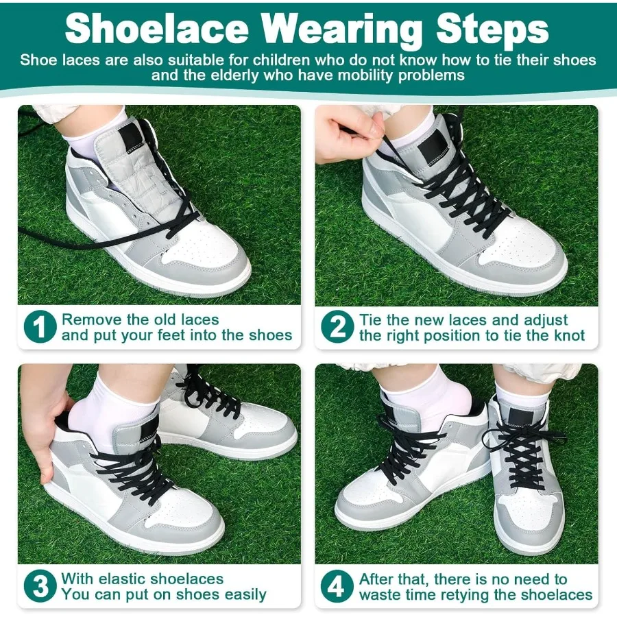 أربطة أحذية مرنة مسطحة: قابلة للتمدد للأحذية الرياضية 2 ص