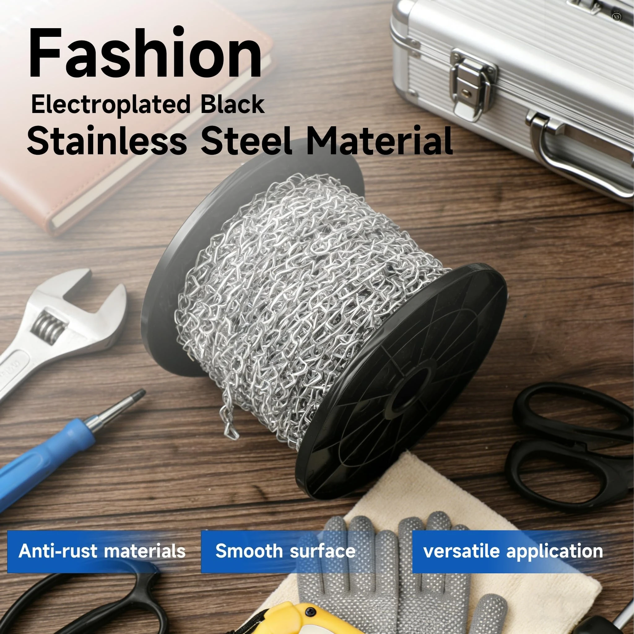Stainless Steel Chains 1.2/1.5/2mm Hanging Chain Roll for Light Chains Need Flowerpots Outdoor Projects Jewelry Making DIY Home