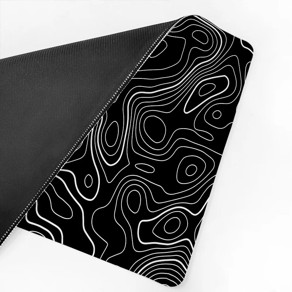 Black and white lines  Mousepad Mouse Mat Desk Mat With Pad Gaming Accessories Prime Gaming XXL Keyboard Pad