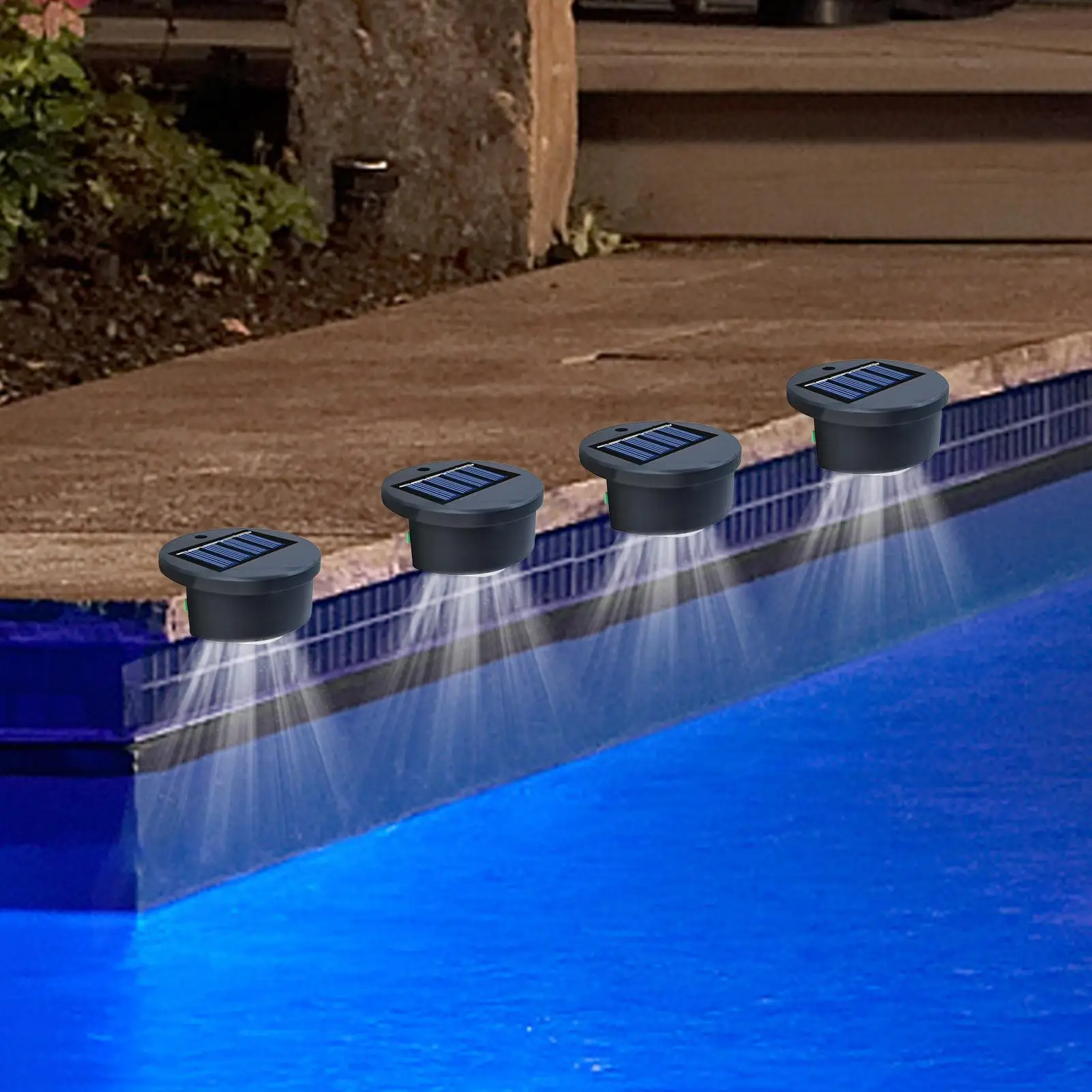 

Solar Pool Light Outdoor Pool Lights 4 Pieces Waterproof Bright Lamps For Outside Yard Lawn Home Deck Porch Balcony Tree Fence