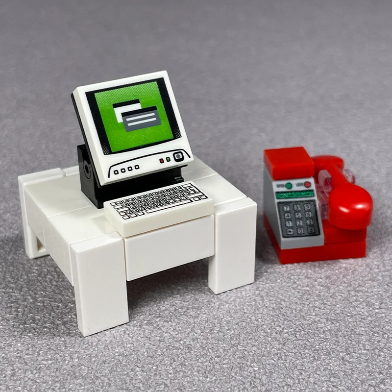 

Конструктор MOC: Низкий столик-татами для принтера, компьютера, телефона. Маленькие блоки для сборки. Развивающая игрушка DIY.