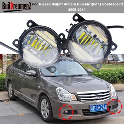 1 Pair Car LED Fog Light Daylight DRL H11 For Nissan Sylphy Almera Bluebird (G11) Post-Facelift 2005-2014 (Except Pre-Facelift)