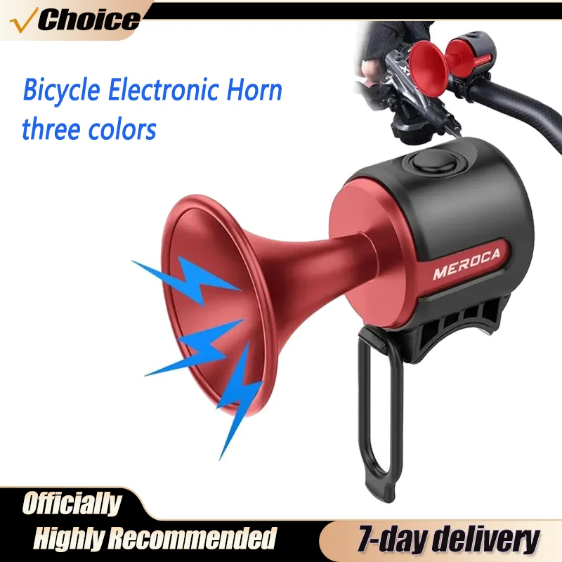 120dB Bicycle Electronic Horn E-Bike Horn Loud Warning Sound Electric Bicycle Bell Waterproof Scooter Road Mountain Bike Bell