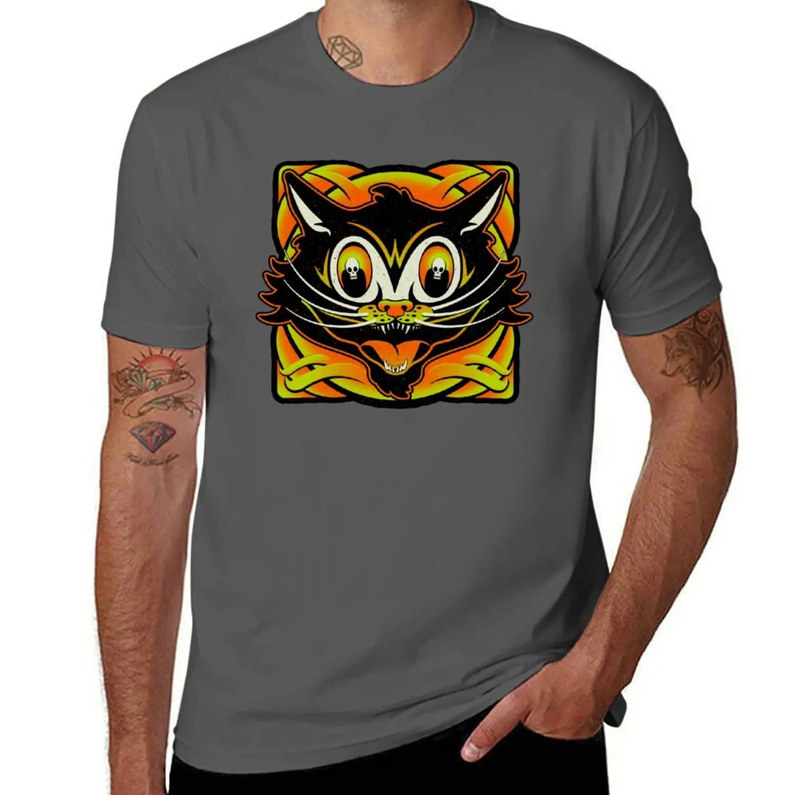 

Vintage Screamer Cat T-Shirt t shirt man cotton t shirts for man pack white cotton t shirts high quality T-Shirt