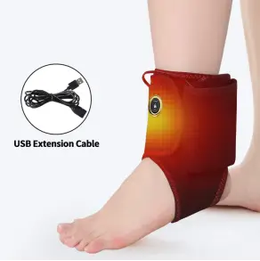 Masajeador de tobillo eléctrico con calefacción, 3 modos de vibración, amasado, alimentado por USB, estabilización de esguince deportivo, soporte para terapia de rehabilitación