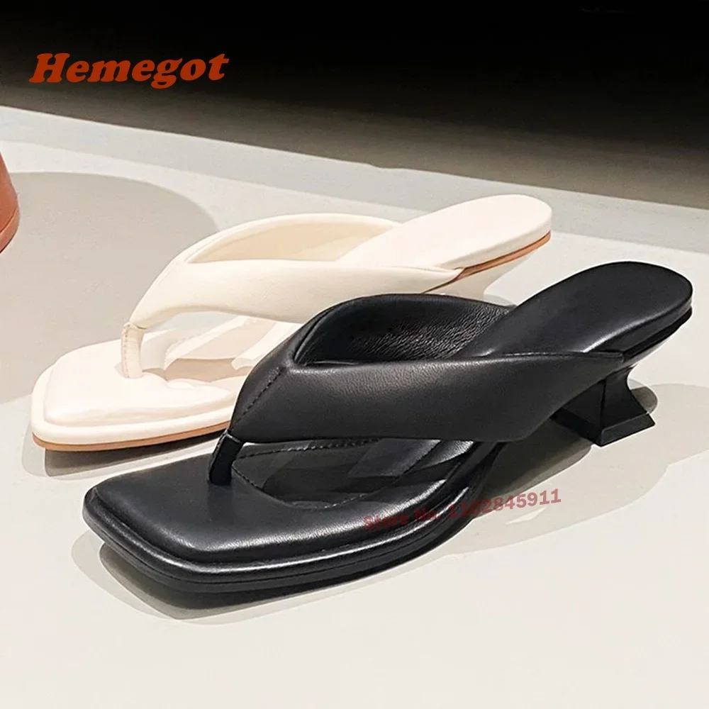 

Clip Toe Strange Style Slippers Leather Mid Heels Women's Slippers Newest 2024 Summer Luxury Shoes Casual Slip On Outside Sexy